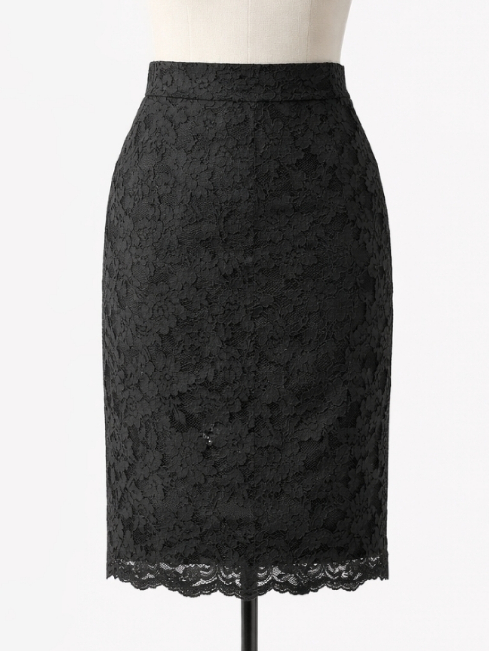 Covington Black Lace Overlay Pencil Skirt Classic Tailored Work Formal | SIZE 10